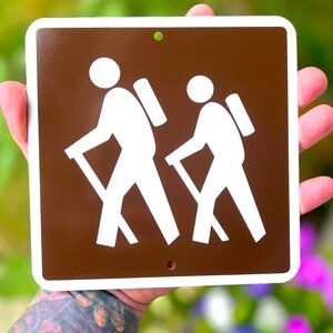 Hiking Trail Campground Metal Sign 6”x6”